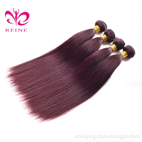 China supplier top quality human hair weave 99j color hair extension human hair
